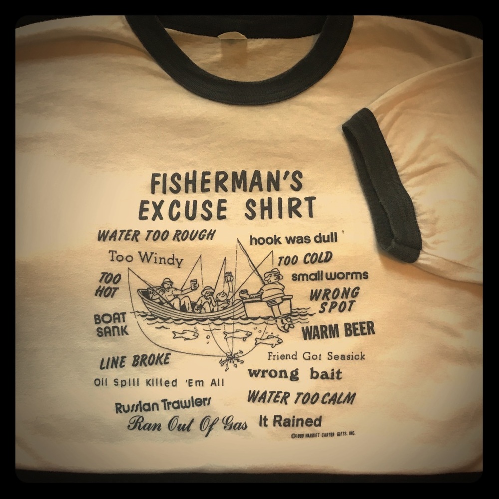 1980 Fisherman’s excuse shirt size L